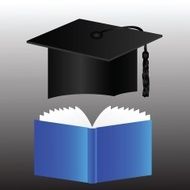 graduation cap and book