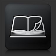 Black Square Button with Book Icon N14