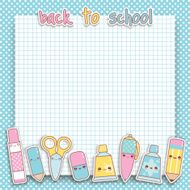 Kawaii Back to school background