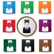 Education symbol Color buttons vector