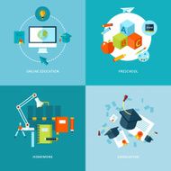 Vector school and education icons set