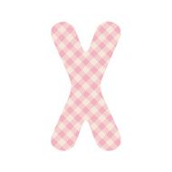 Pink squares pattern alphabet X