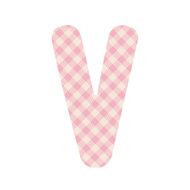 Pink squares pattern alphabet V