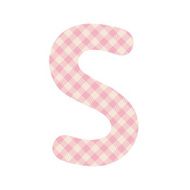 Pink squares pattern alphabet S