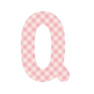Pink squares pattern alphabet Q