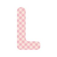 Pink squares pattern alphabet L