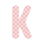 Pink squares pattern alphabet K