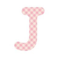 Pink squares pattern alphabet J