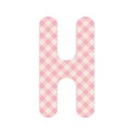 Pink squares pattern alphabet H