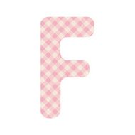 Pink squares pattern alphabet F