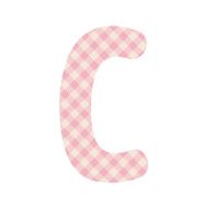 Pink squares pattern alphabet C