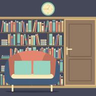 Reading Seat In Front Of A Huge Bookcase N3