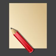 Paper and Red Pencil Vector