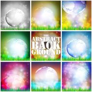 Set Of Colored Abstract Background of globe with grass vector