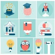 set of education related concept banners