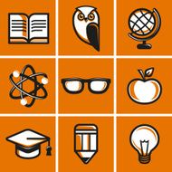 Vector education concepts in flat outline style