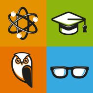 Vector education concepts in flat outline style N2