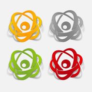 realistic design element atom N43