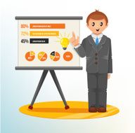 Businessman Making a Presentation Vector Illustration