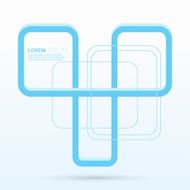 Modern abstract design with woven blue stripe
