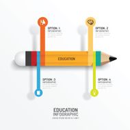 Education pencil Infographics Creative Template Vector