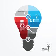 Modern Design Minimal style infographic template with light bulb N2