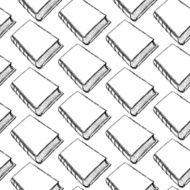 sketch cute book seamless pattern