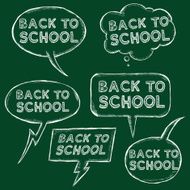 Vector Set of Chalk Sketch Bubbles - Back to School N2