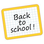 Back to school ! Yellow slate Vector illustration