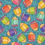 vector seamless pattern with colorful pencils