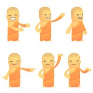 set of monk character in different poses