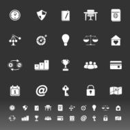 Thinking related icons on gray background