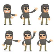 set of hacker character in different poses N2