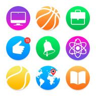Education icons School symbols set
