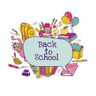 Back to School Set - school supplies hand-drawn doodles N2