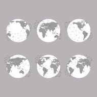 Set of globes World Map Vector Illustration background for communication