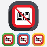 No Book sign icon Open book symbol