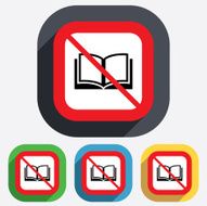 No Book sign icon Open book symbol N2