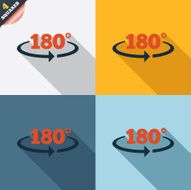 Angle 180 degrees sign icon Geometry math symbol N7