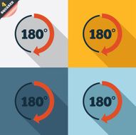 Angle 180 degrees sign icon Geometry math symbol N9