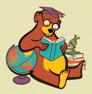 Scholarly Bear Reading