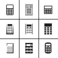 Calculator icons set N2