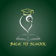 Vector image of an owl glasses with college hat