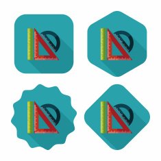 Ruler flat icon with long shadow eps10 N12