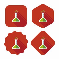test tube flat icon with long shadow eps10 N21