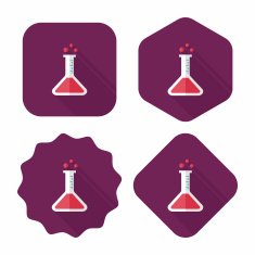 test tube flat icon with long shadow eps10 N23