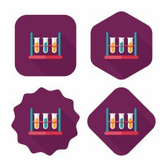 test tube flat icon with long shadow N37