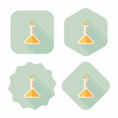 test tube flat icon with long shadow eps10 N24