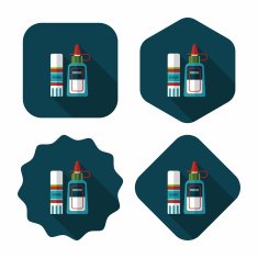 glue flat icon with long shadow eps10 N6