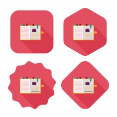 notebook flat icon with long shadow eps10 N38